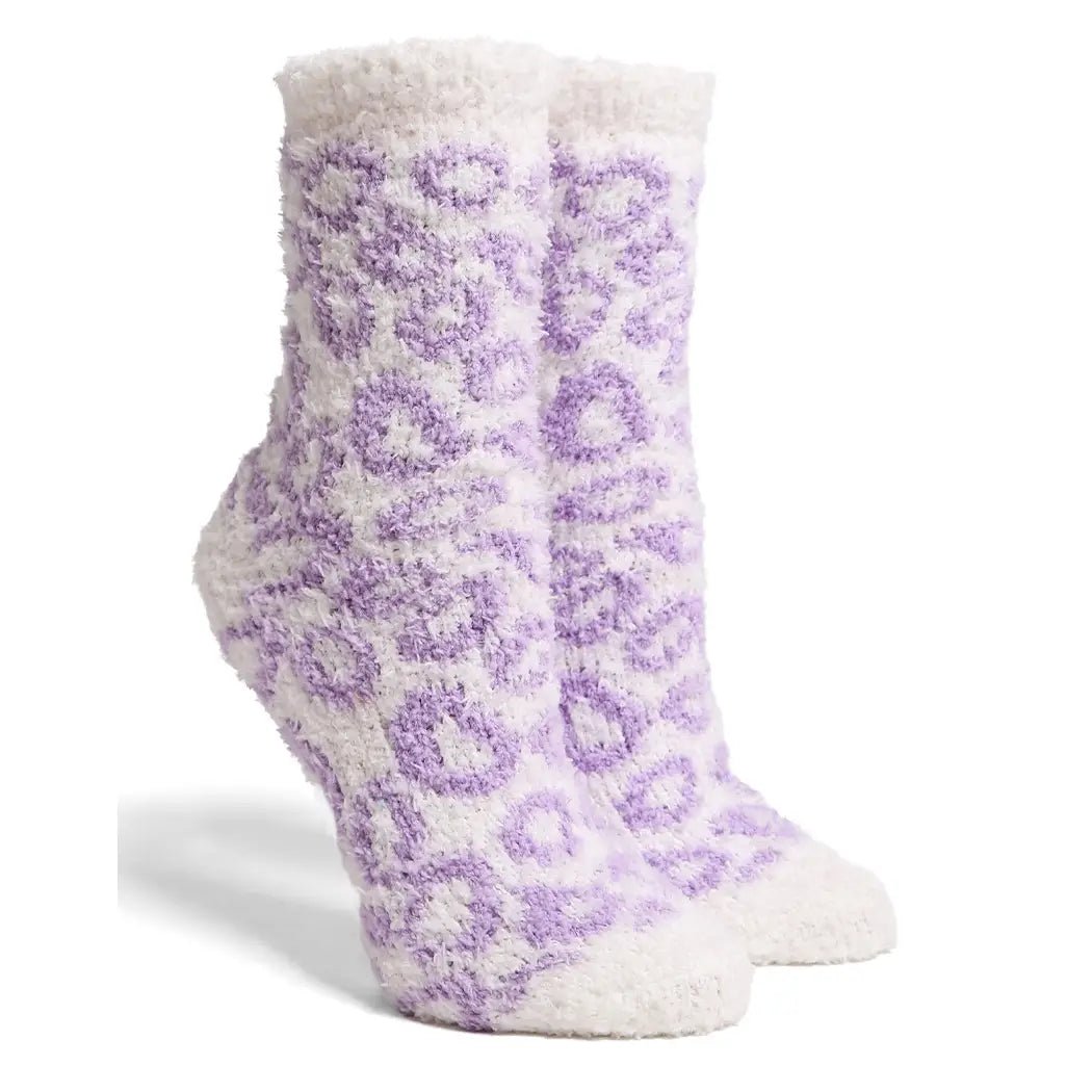 Leopard Mini Crew Fuzzy Winter Socks - Blissful Boutique