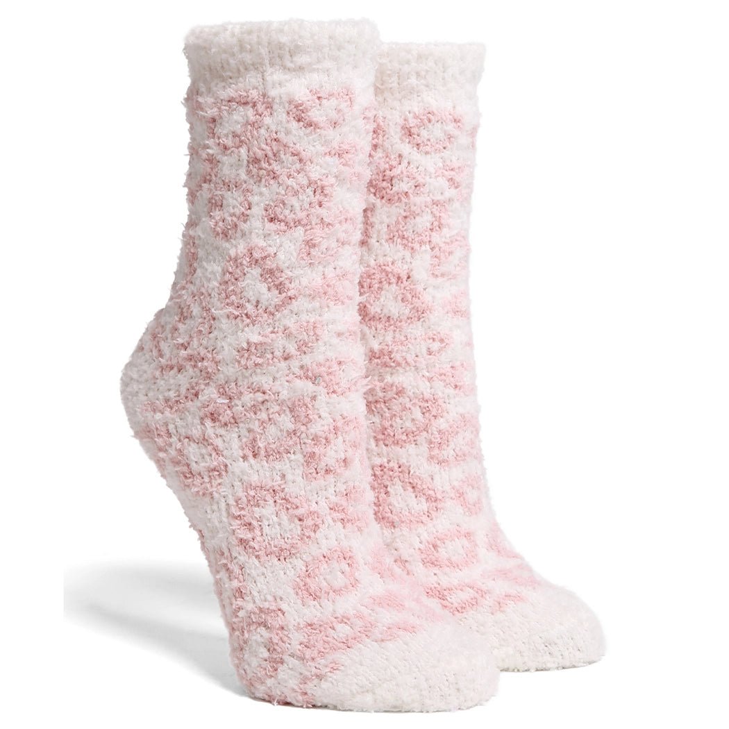 Leopard Mini Crew Fuzzy Winter Socks - Blissful Boutique