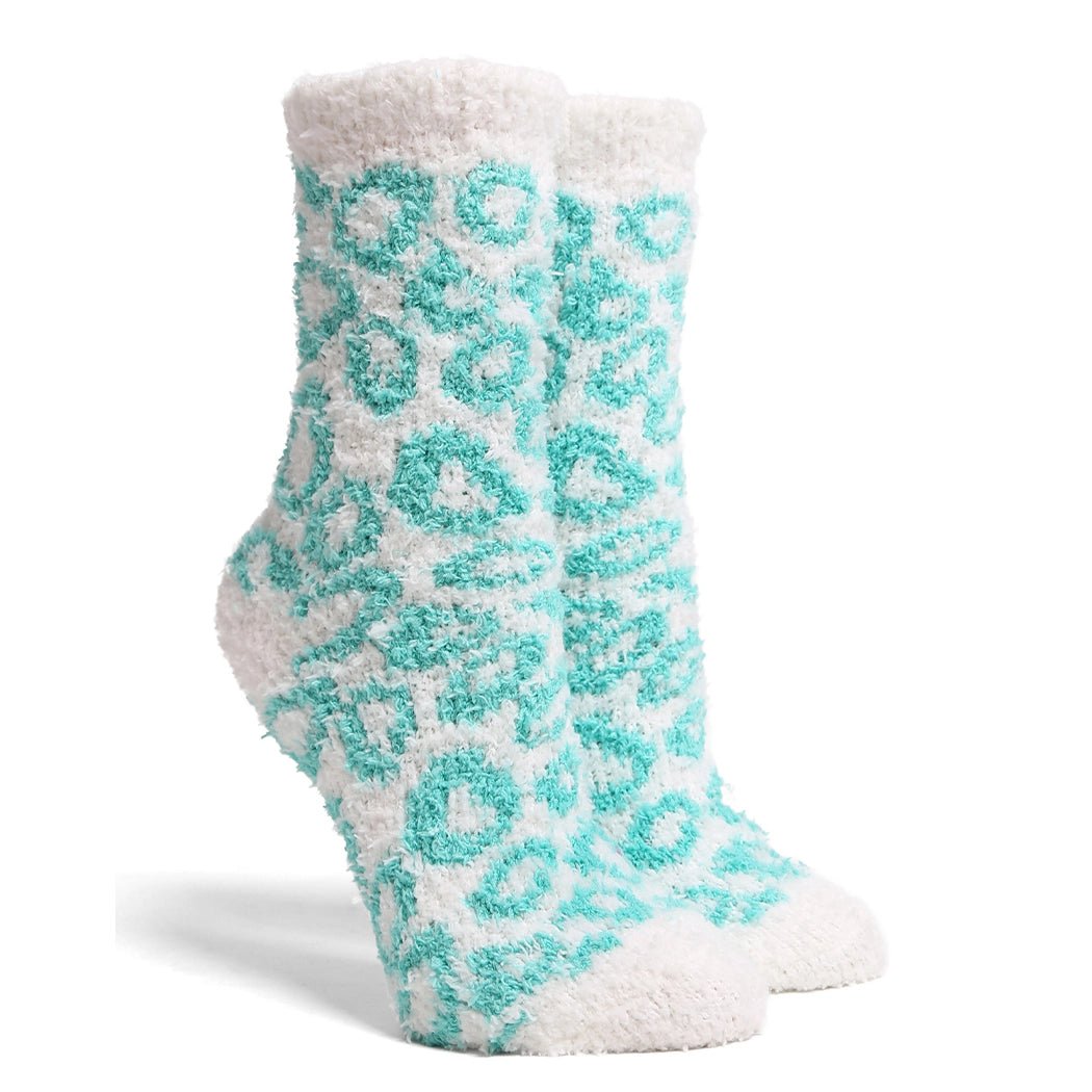 Leopard Mini Crew Fuzzy Winter Socks - Blissful Boutique