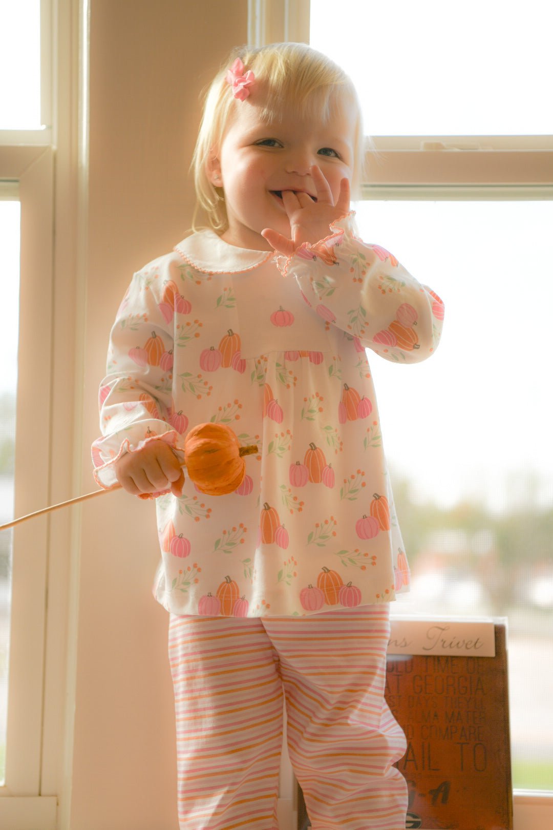 Little Girls Pumpkin Legging Set - Blissful Boutique