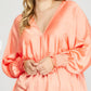 Long Dolman Sleeve Satin Top - Blissful Boutique