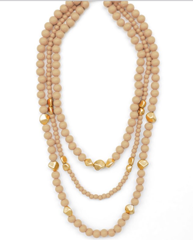 Long Triple Row Beaded Necklace - Blissful Boutique