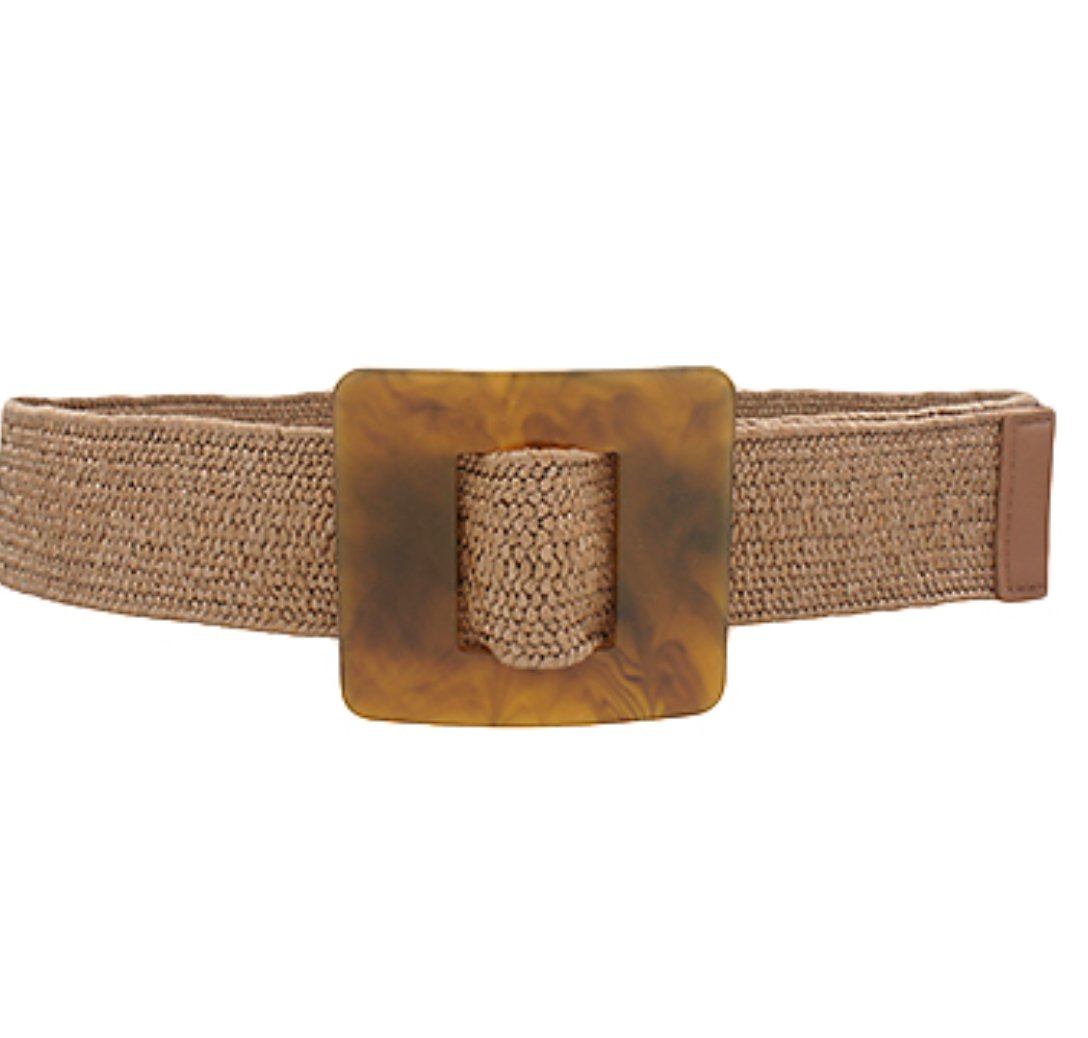 Lucite Buckle Straw Belt - Blissful Boutique