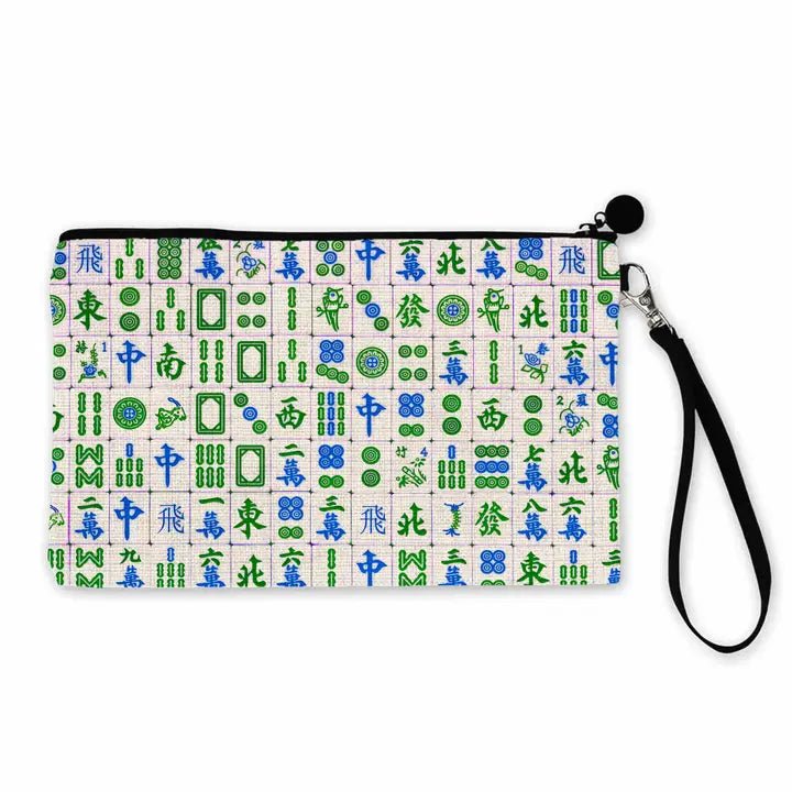 Mahjong Linen Pouch - Blissful Boutique