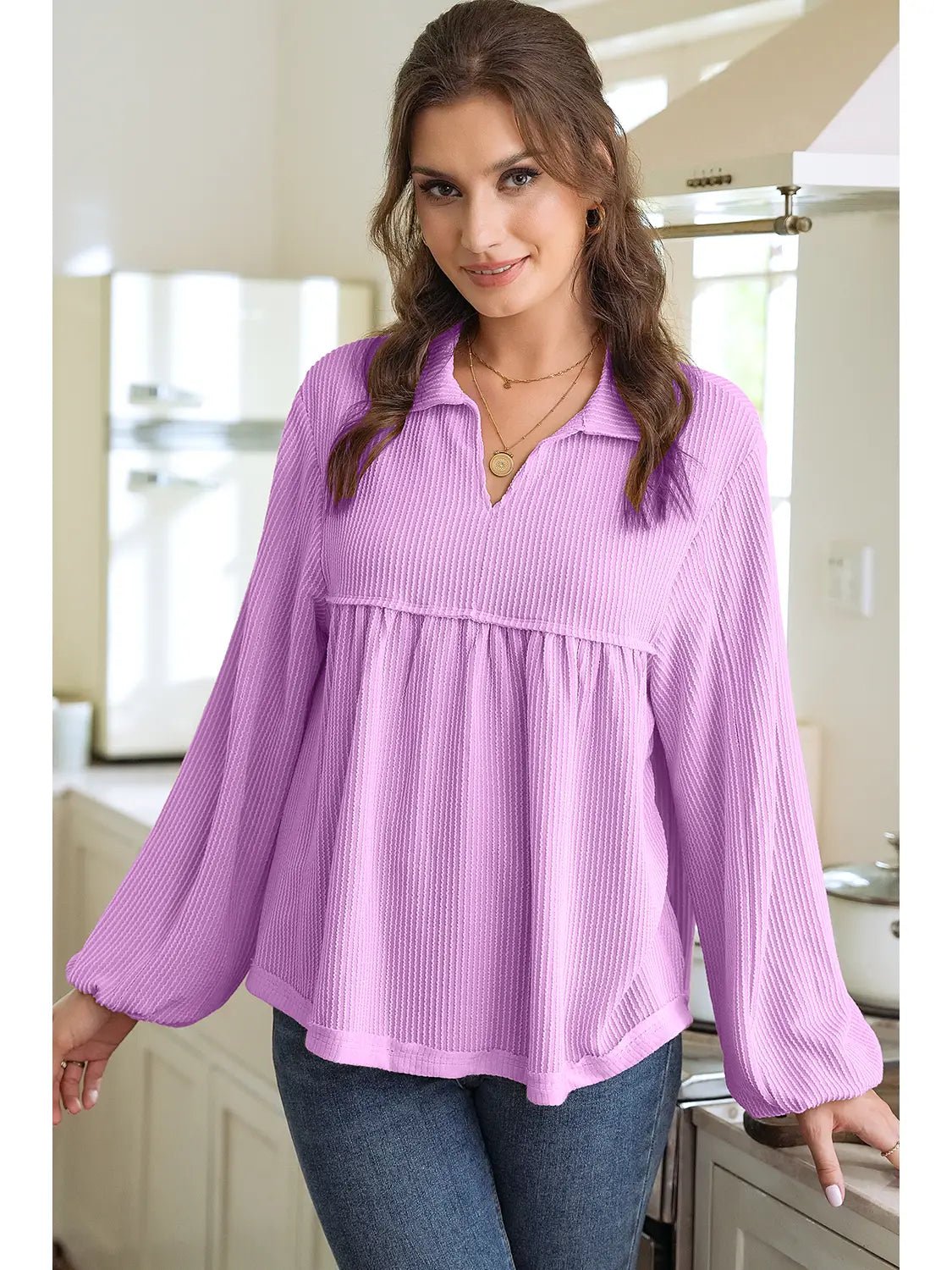 Maycee Corded Blouse - Blissful Boutique