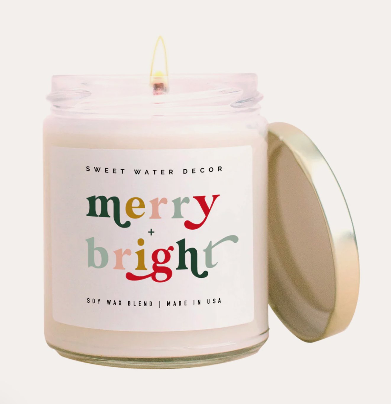 Merry & Bright Soy Candle - Clear Jar - 9 oz - Blissful Boutique