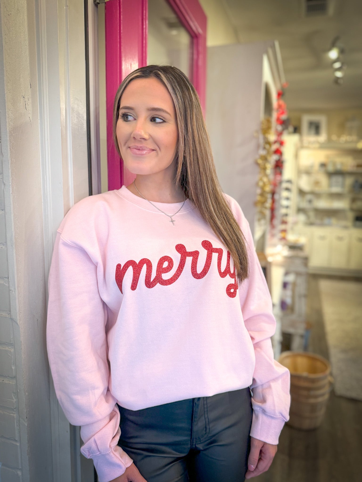 Merry Glitter Fleece Shirt - Blissful Boutique