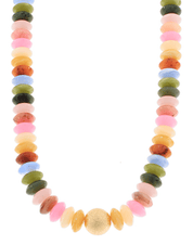 Metal and Color Rondelle Beads Necklace - Blissful Boutique