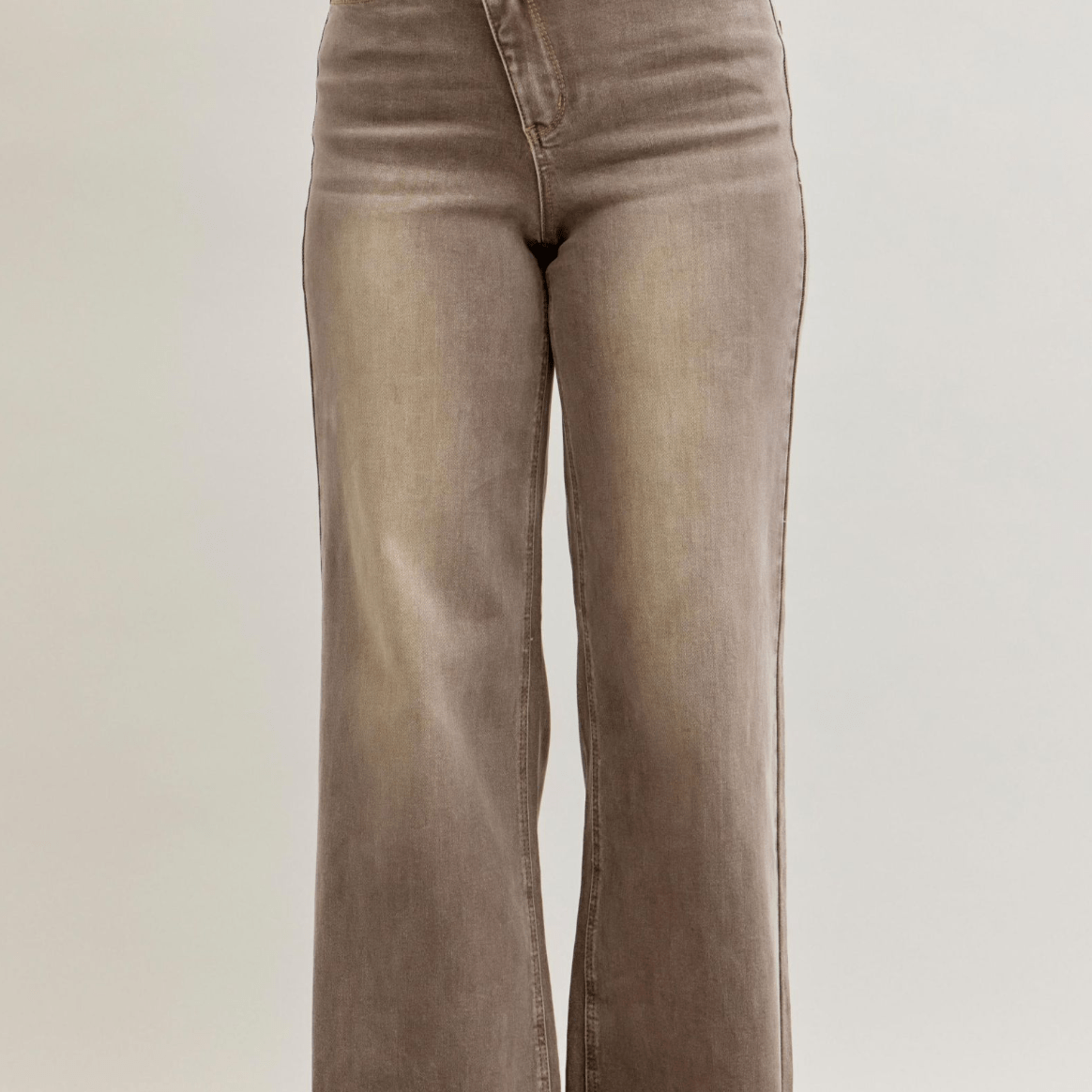 Mocha Criss Cross Jeans - Blissful Boutique