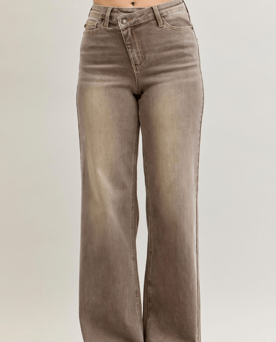 Mocha Criss Cross Jeans - Blissful Boutique