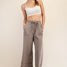 Mocha Mineral Wash Wide Leg Pant - Blissful Boutique