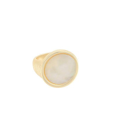 MOP Round Omega Ring - Blissful Boutique
