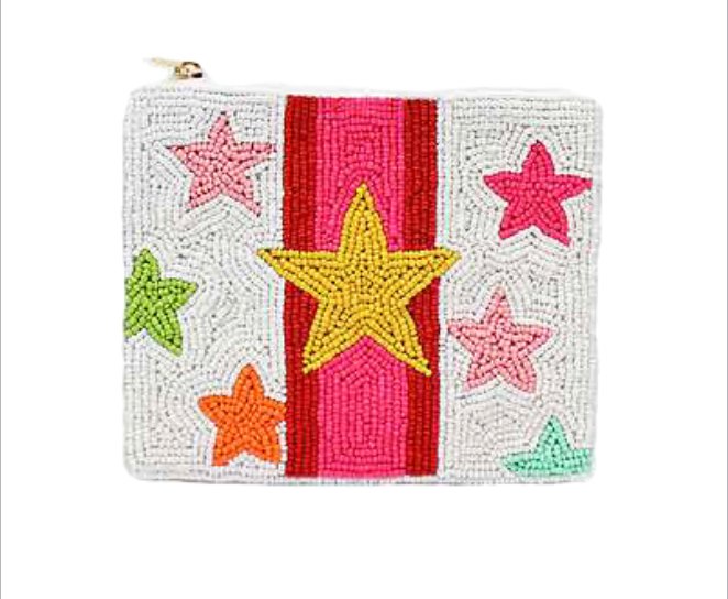 Multi Color Star Seed Bead Change Purse - Blissful Boutique