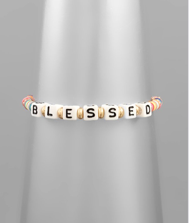 Multi - colored, Word Bead Bracelet - Blissful Boutique