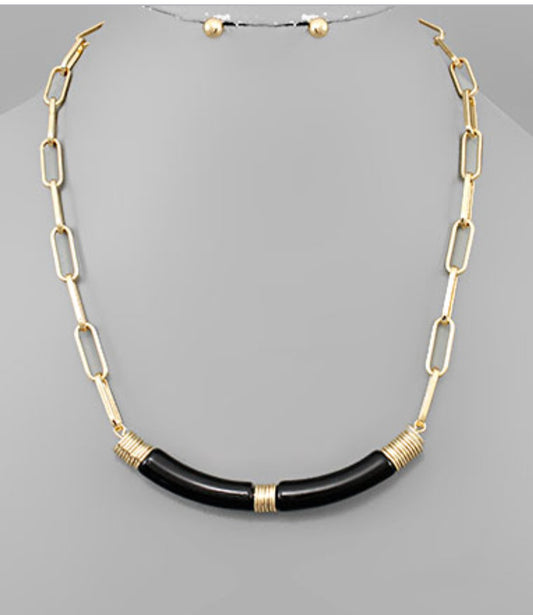 Multi Disk and Tube Necklace - Blissful Boutique