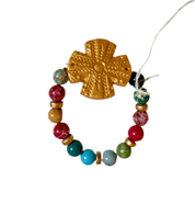 Multicolored Sea Jasper with Rachel Cross Bracelet - Blissful Boutique