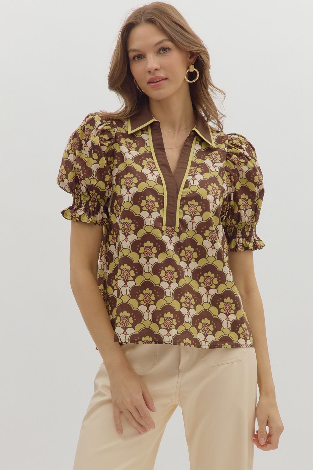 Olive Blouse - Blissful Boutique