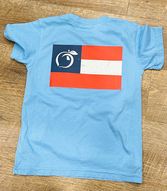 Peach State Pride PSP Flag Youth/Kids Pocket Tee (Multiple Colors Available) - Blissful Boutique