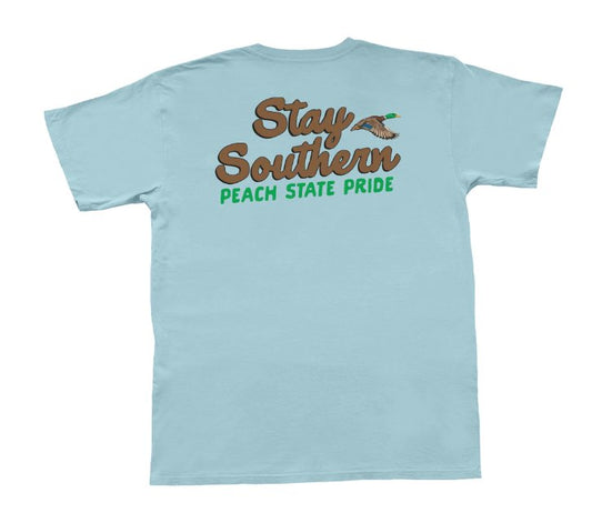 Peach State Pride Stay Southern Duck Pocket Tee - Blissful Boutique