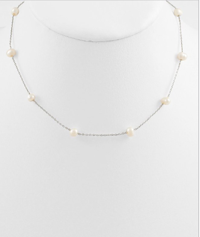 Pearl Station Chain Necklace - Blissful Boutique