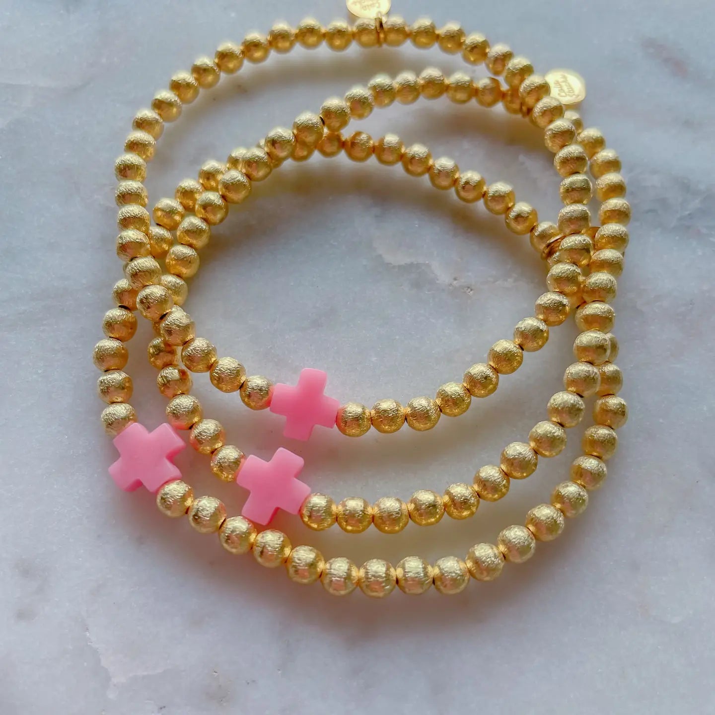 Pink Colored Cross Bracelet - Blissful Boutique