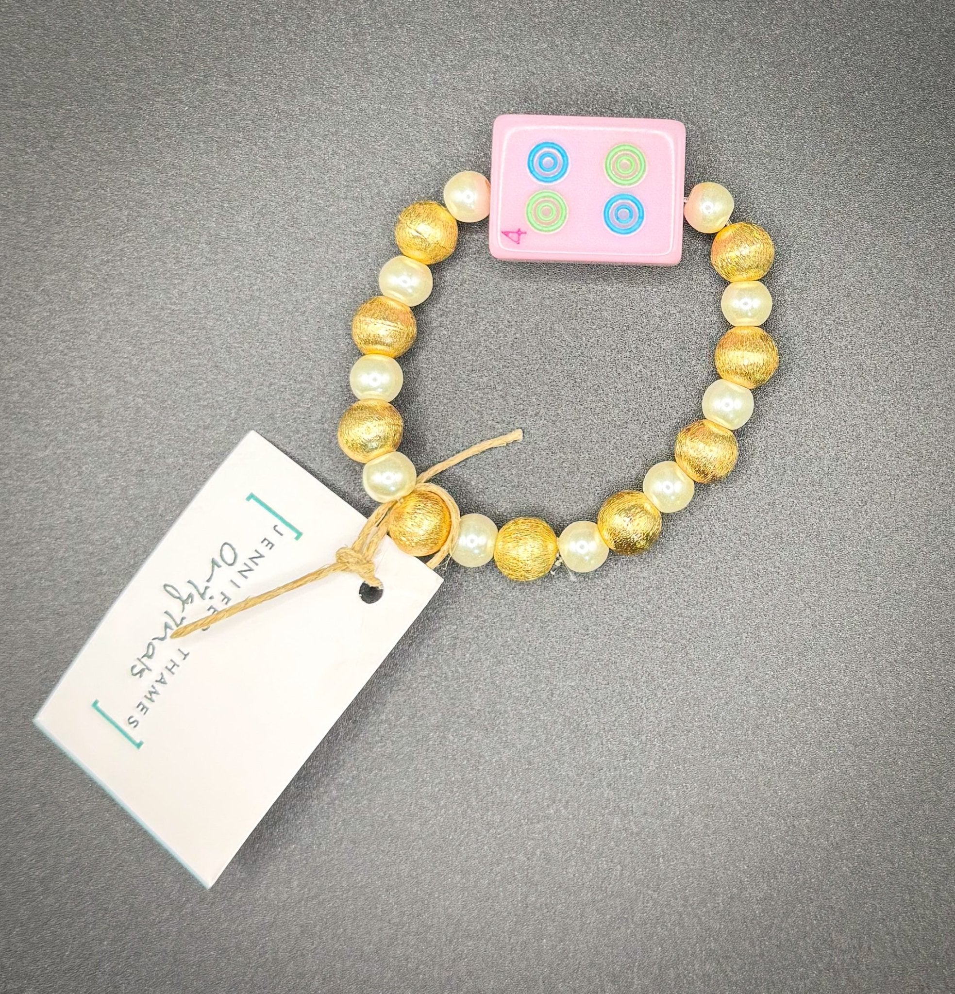Pink Mahjong Tile Bracelets - Blissful Boutique