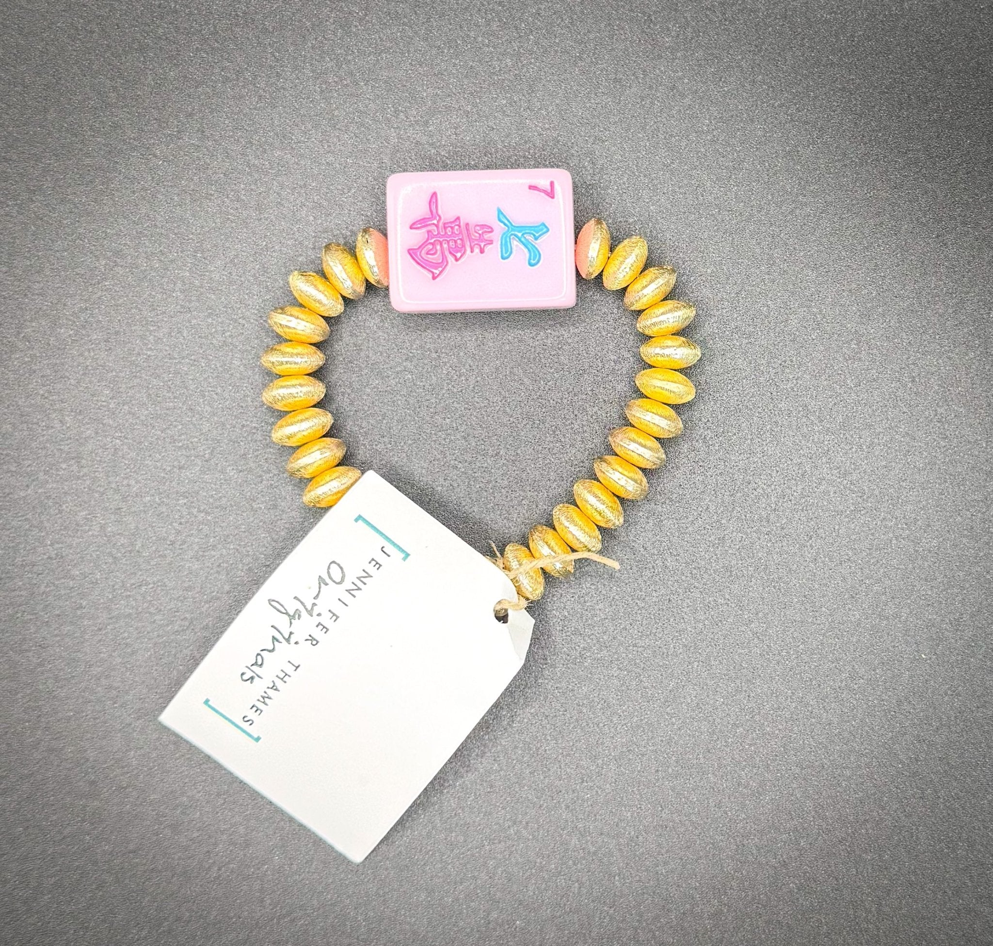 Pink Mahjong Tile Bracelets - Blissful Boutique