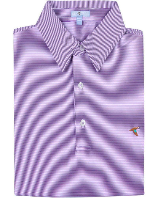 Plum Club Pinstripe Performance Polo - Blissful Boutique