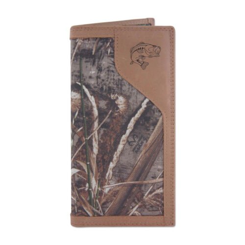 REALTREE Large Mouth Bass Camo Leather Embossed Roper Checkbook Wallet - Blissful Boutique