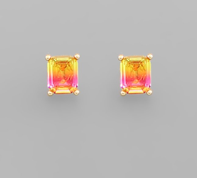 Rectangular CZ Studs - Blissful Boutique