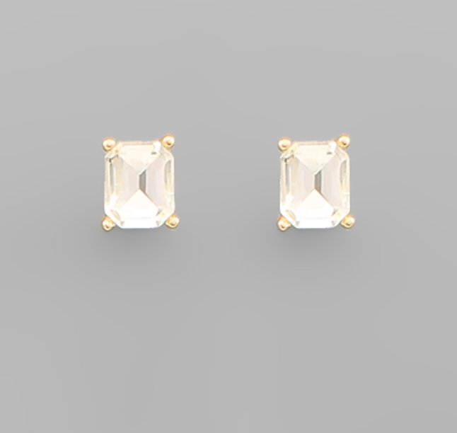 Rectangular CZ Studs - Blissful Boutique