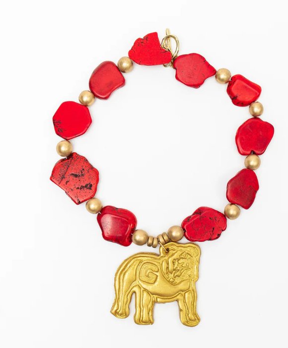 Red Nugget Bulldog Necklace - Blissful Boutique