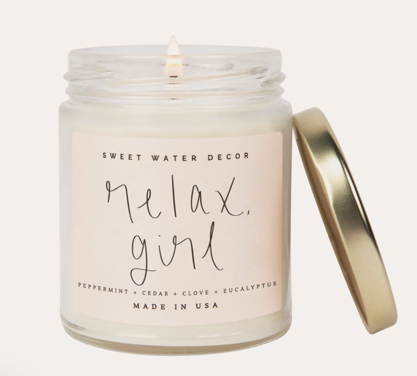 Relax Girl Soy Candle - Clear Jar - 9 oz - Blissful Boutique