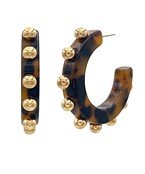 Resin Tortoise & Ball Station Hoops - Blissful Boutique
