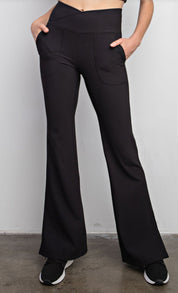 Rib V - Waist Flare Leggings - Blissful Boutique