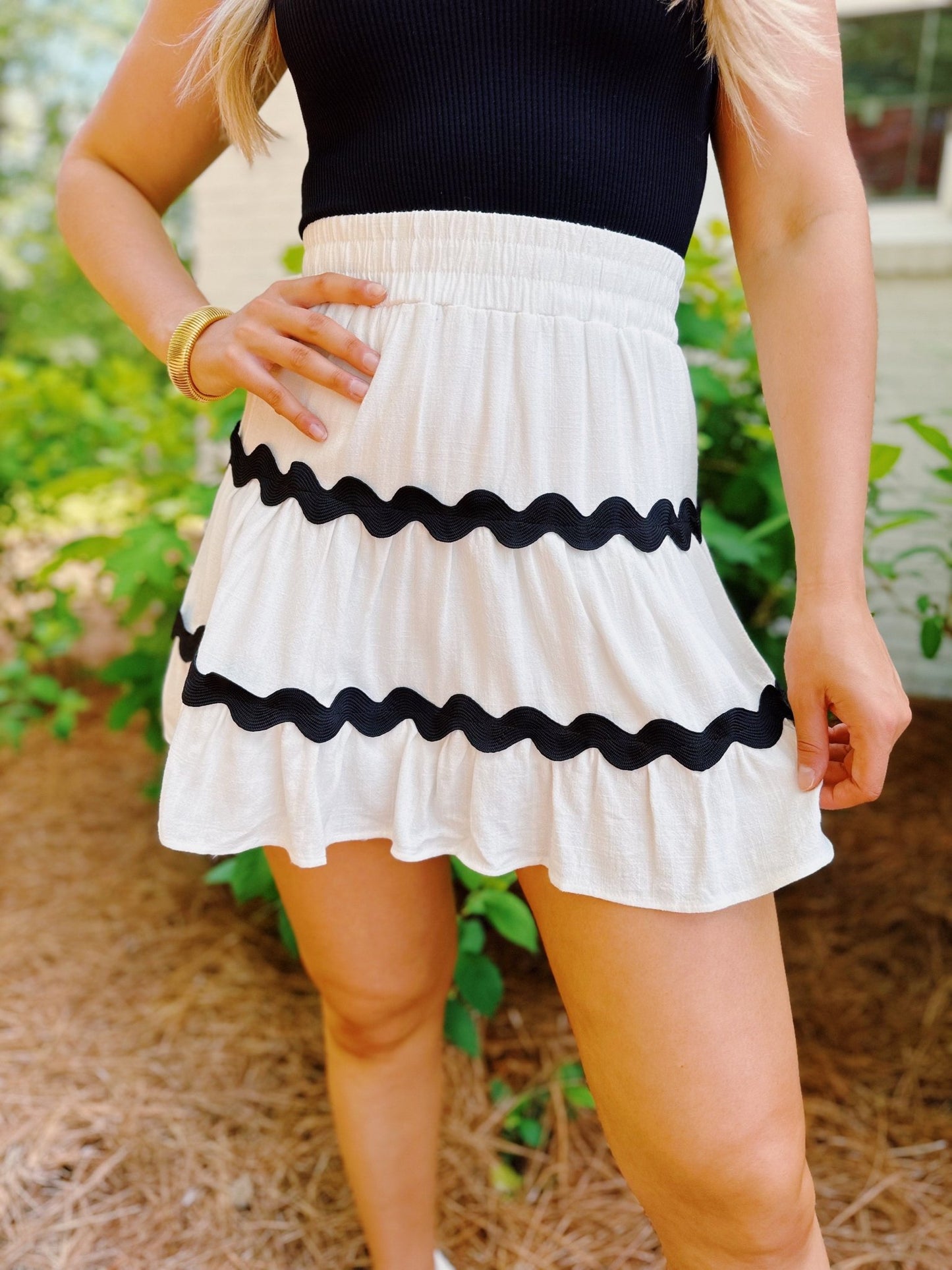 Ric Rack Mini Skirt - Blissful Boutique