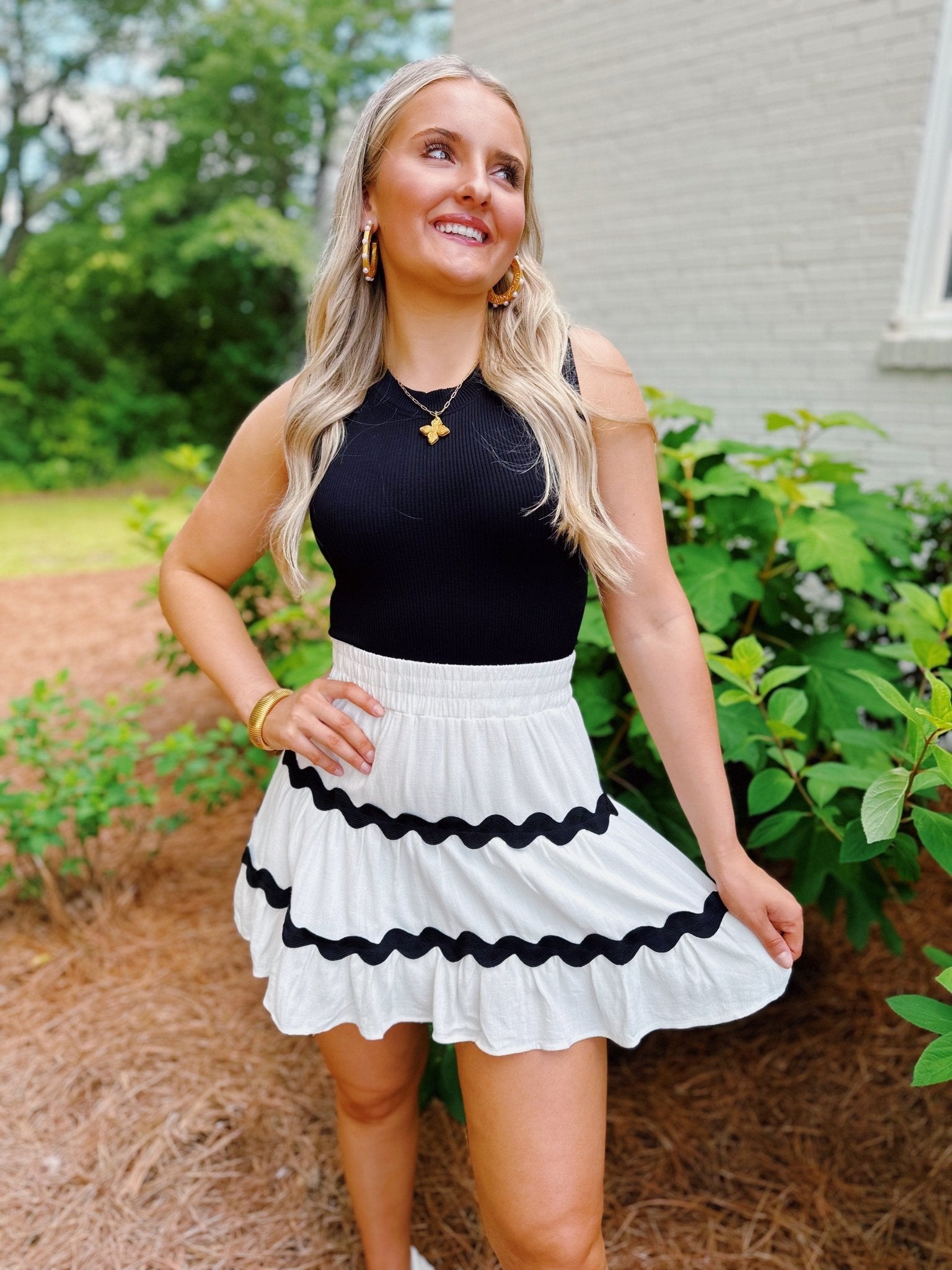 Ric Rack Mini Skirt - Blissful Boutique