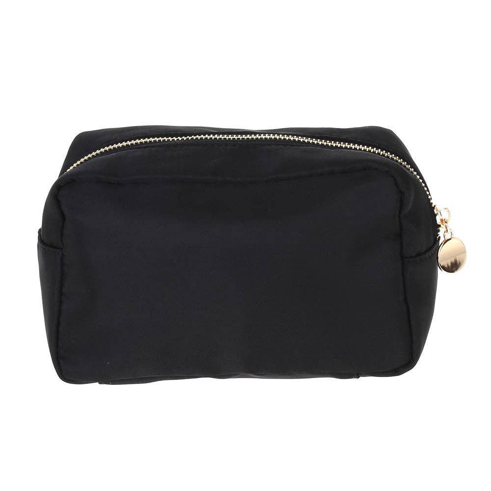 Round Zippered Nylon Cosmetic Pouch Bag - Blissful Boutique