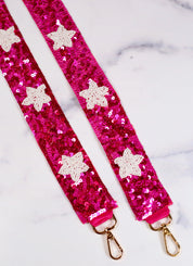 Sammy Star Sequin Crossbody Strap FUCHSIA - Blissful Boutique