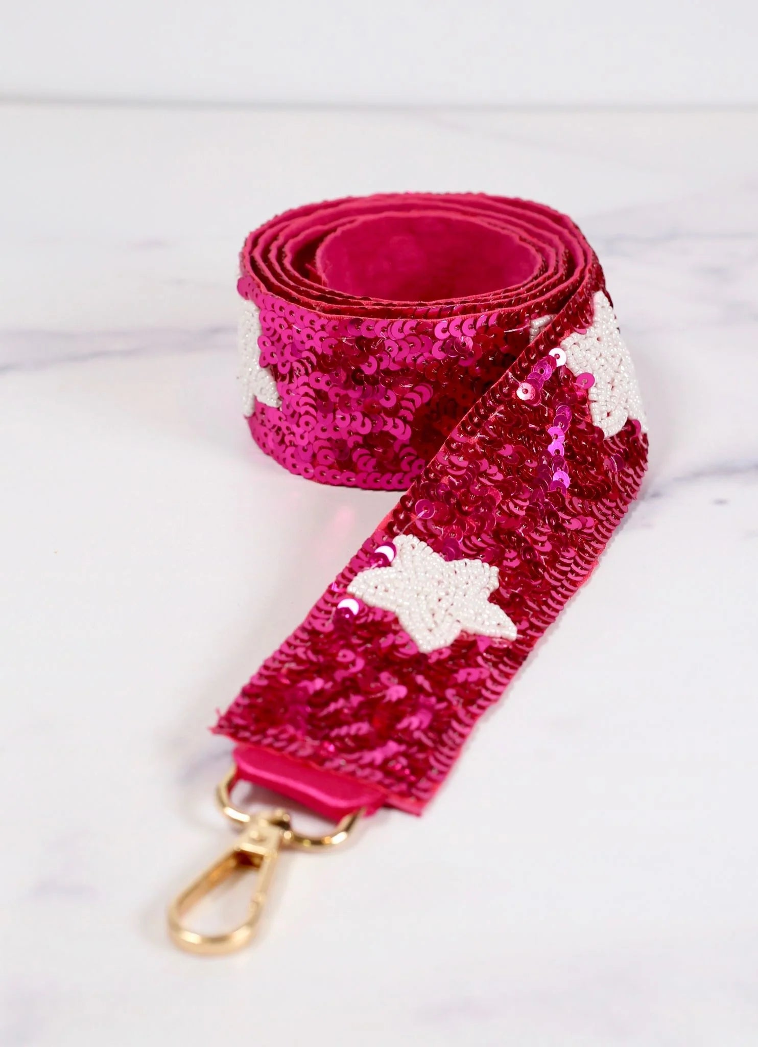 Sammy Star Sequin Crossbody Strap FUCHSIA - Blissful Boutique