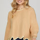 Scallop Hem Sweater - Blissful Boutique