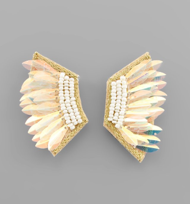 Seed Bead & Wing Earrings - Blissful Boutique