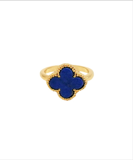 Semi Stone Clover Ring - Blissful Boutique