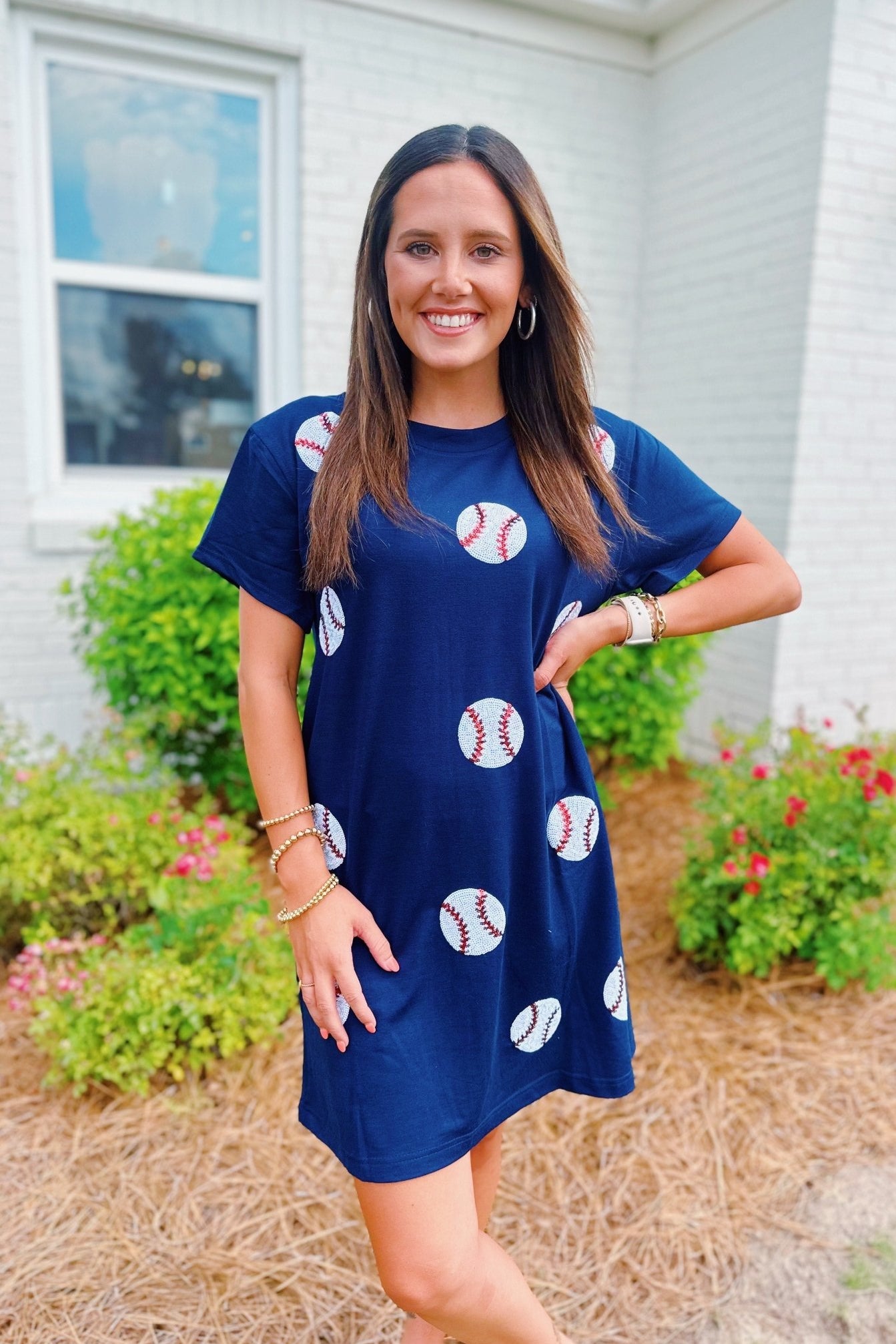 Sequin Baseball Dress - Blissful Boutique