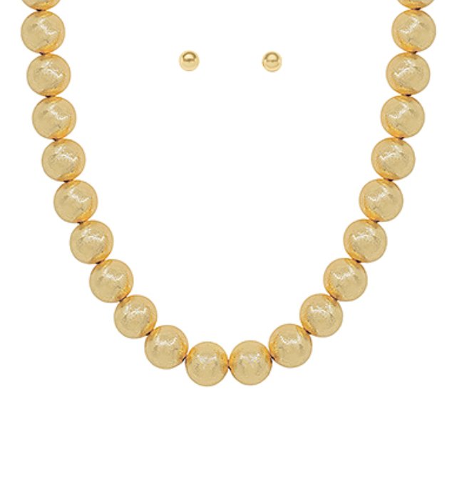 Short Gold Beaded Necklace - Blissful Boutique