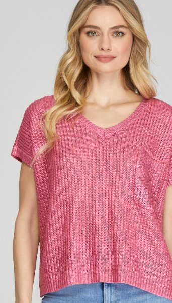 Short Sleeve Sweater Top (Multiple Colors Available) - Blissful Boutique