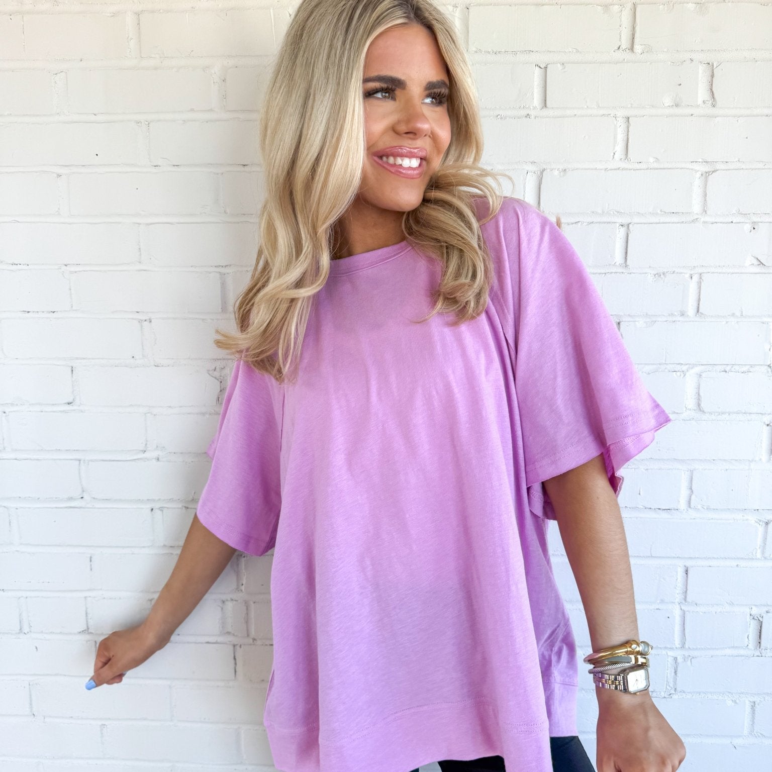 Slub Oversized SS Top - Blissful Boutique