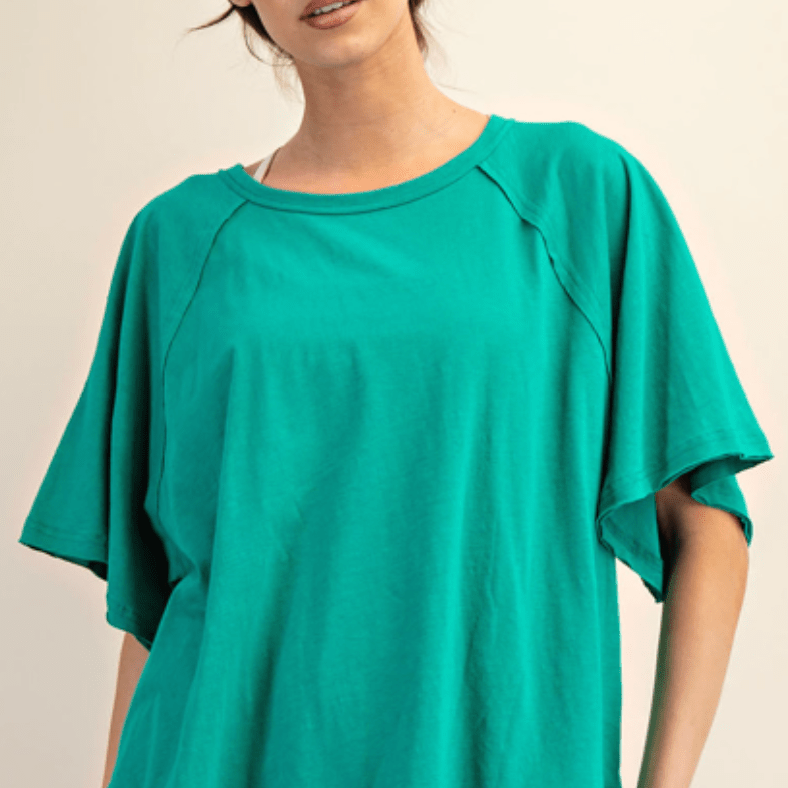 Slub Oversized SS Top - Blissful Boutique