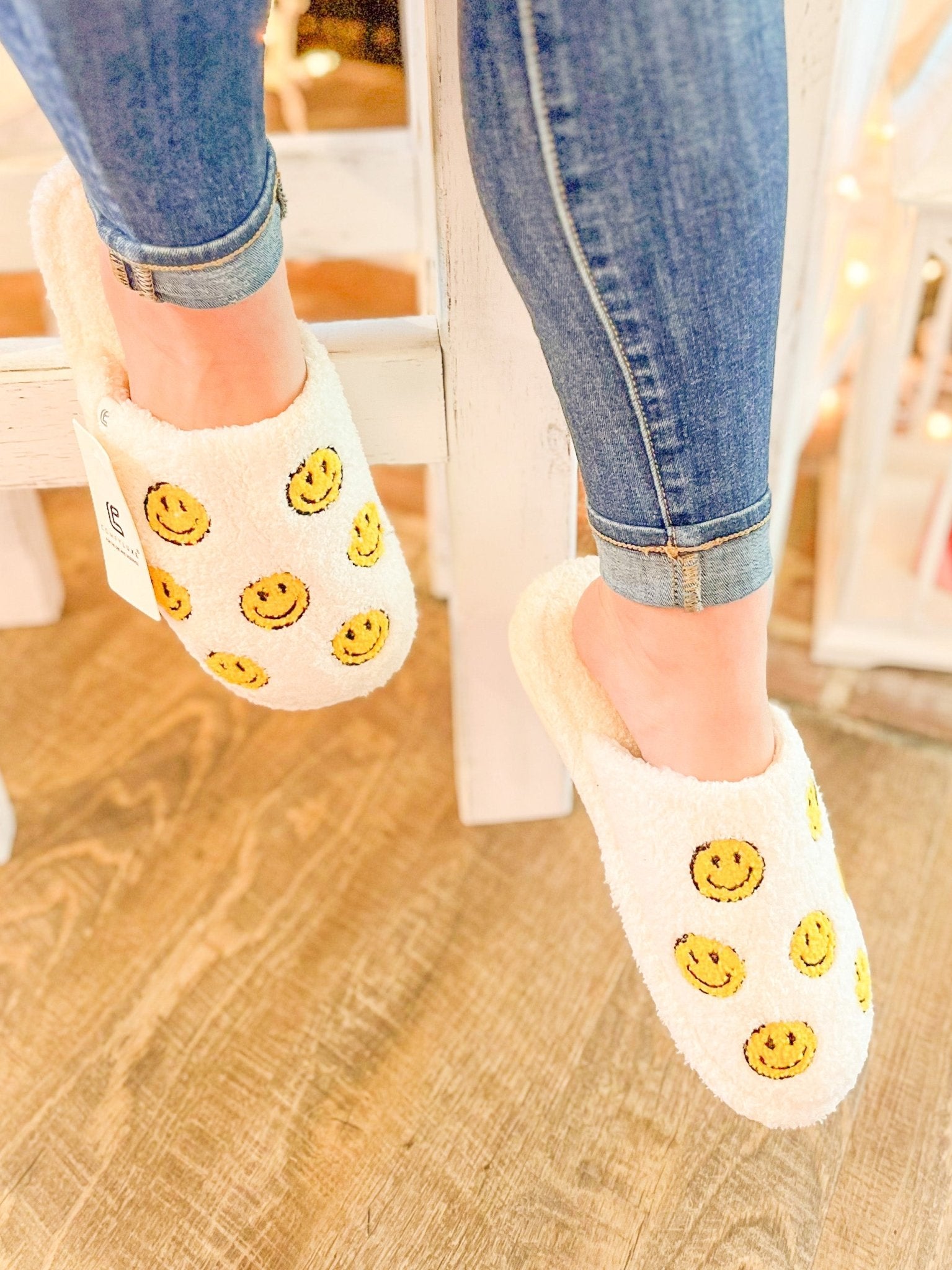 Smiley Face Cozy Slippers - Blissful Boutique