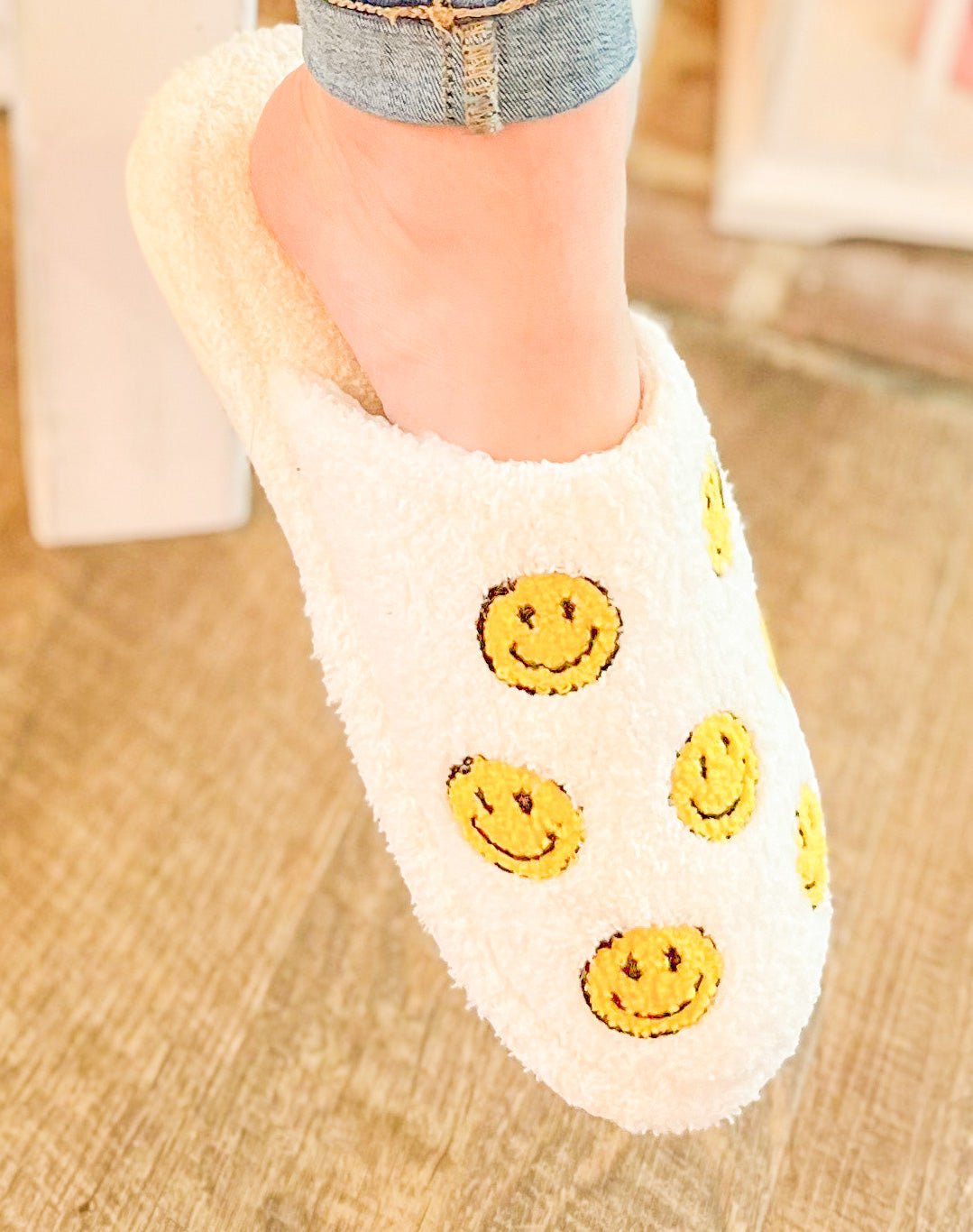 Smiley Face Cozy Slippers - Blissful Boutique